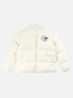 American Retro Letter Print Autumn And Winter Thickening Loose Down Jacket Couple Models -1393