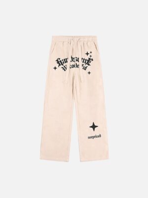 Alphabet Suede Pants