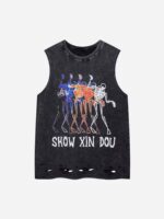 Hip-hop Letter Print Ragged Undershirt