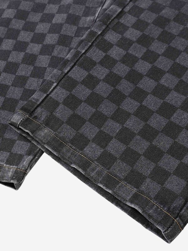 American Washed Elastic Waist Denim Casual Pants