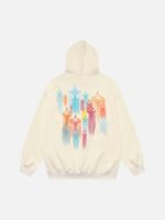 Graffiti Star Print Hooded Sweatshirt