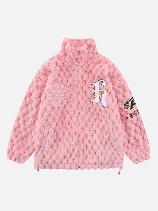 American Letter Embroidery Thicken Couple Models Jacket