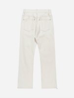 High Street Zipper Patchwork Pocket Denim Pants Straight Leg