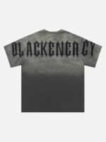 Tie-dye Gradient Letter Embroidery T-shirt - 1542
