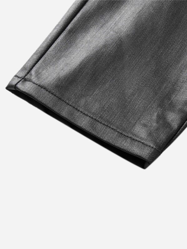 Retro Zipper Pocket Slim Straight Pants