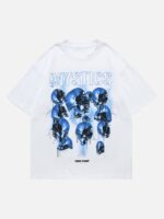 American West Coast Skull Vintage T-shirt Short Sleeve