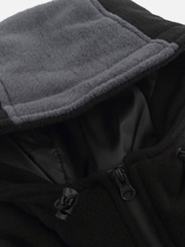 Rocking Fleece Color Blocking Zipper Jacket