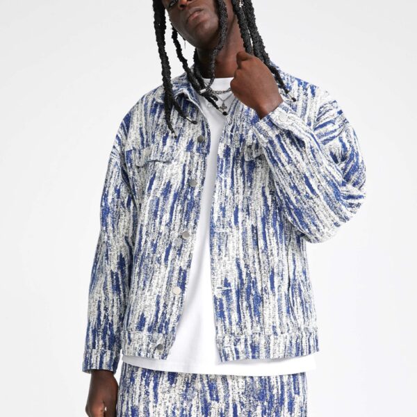 Jacquards Straight Trucker Jacket -1013