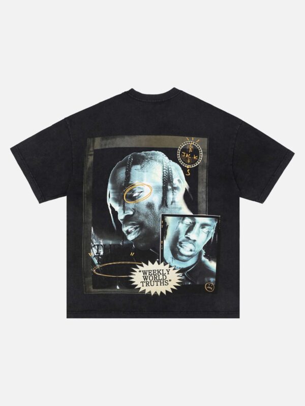European And American Dark Characters Printed Short-sleeved T-shirt