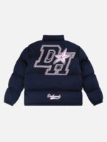 American Retro Letter Print Autumn And Winter Thickening Loose Down Jacket Couple Models -1393