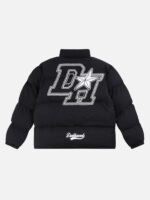 American Retro Letter Print Autumn And Winter Thickening Loose Down Jacket Couple Models -1393