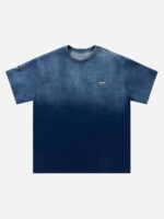 Tie-dye Gradient Letter Embroidery T-shirt - 1542