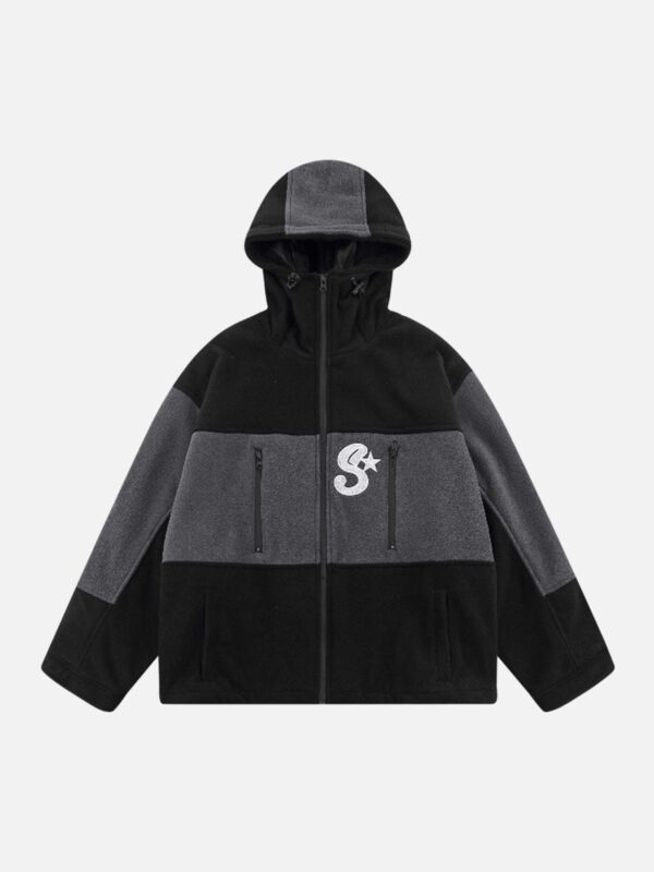 Rocking Fleece Color Blocking Zipper Jacket