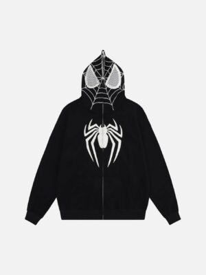 Spider Web Embroidery Eye Viewable Hoodie