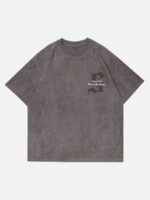 Retro Letter Print Cotton T-shirt