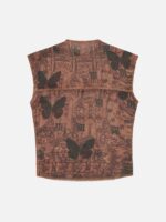 American Vintage Butterfly Embroidery Pattern Sleeveless Vest -1605