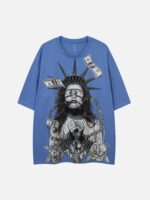 Chained Statue of Liberty and Cash Print T-shirt