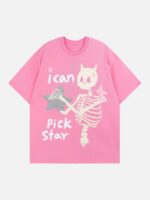 Made Retro Skull Letter Foam T-shirt