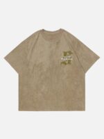 Retro Letter Print Cotton T-shirt