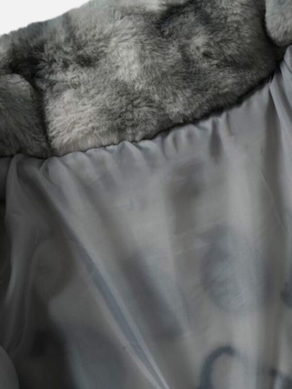 American Vintage Tie-dye Gradient Plush Embroidered Lambswool Jacket - 1558
