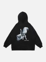 Gesture Print Hoodie -1268