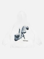 Gesture Print Hoodie -1268