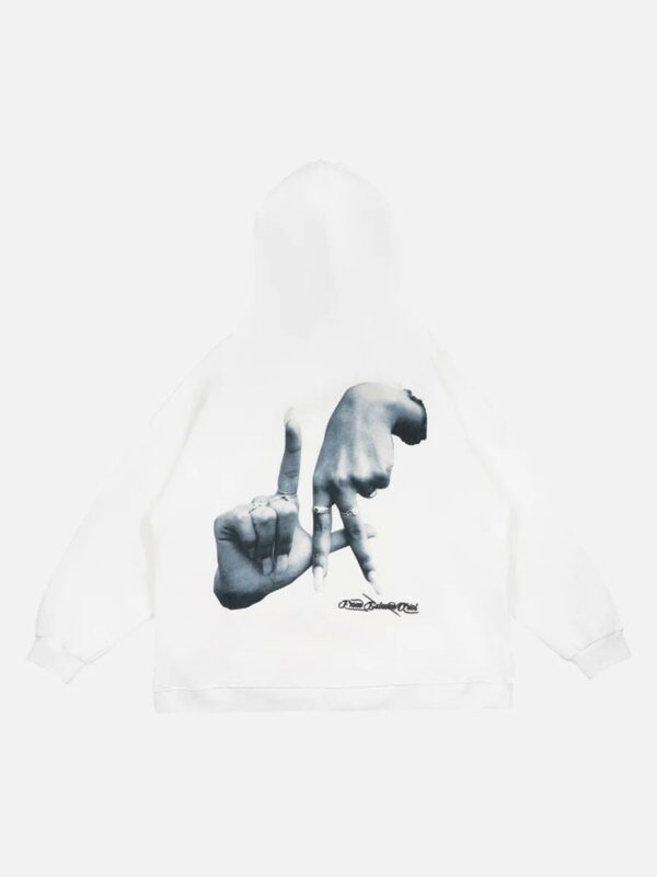 Gesture Print Hoodie -1268