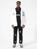 Letter Embroidered Hoodie Jacket -1095