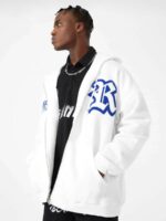 Letter Embroidered Hoodie Jacket -1095