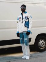 Motorcycle PU Leather Stitching Racing Jacket -1370
