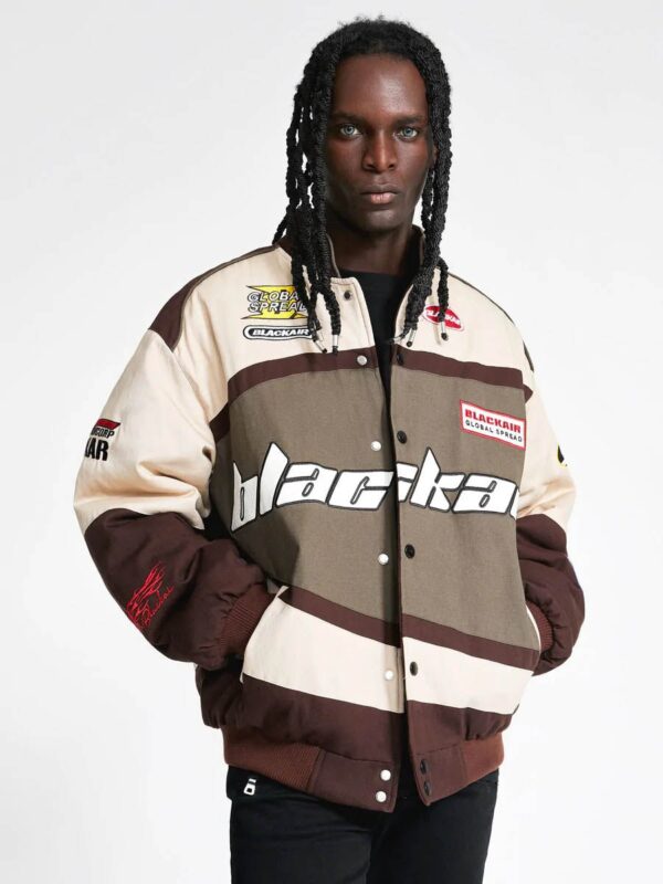 Retro Style Quilted Racing Jacket -1297