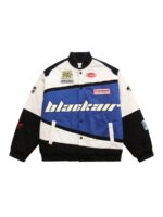 Retro Style Quilted Racing Jacket -1297