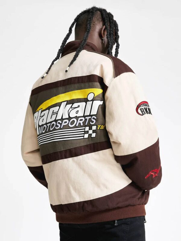 Retro Style Quilted Racing Jacket -1297