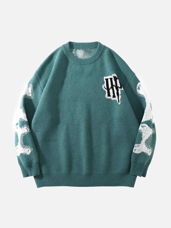 Skeleton Knit Sweater -1185