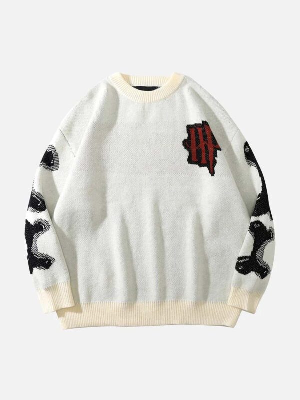 Skeleton Knit Sweater -1185