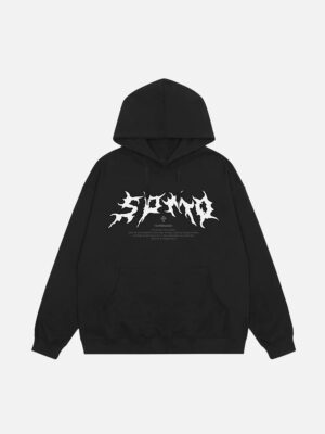 Skull Print Hoodie - 1455
