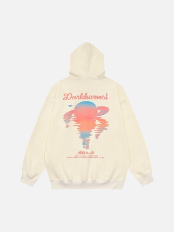 Sunset Letter Print Hooded Sweatshirt