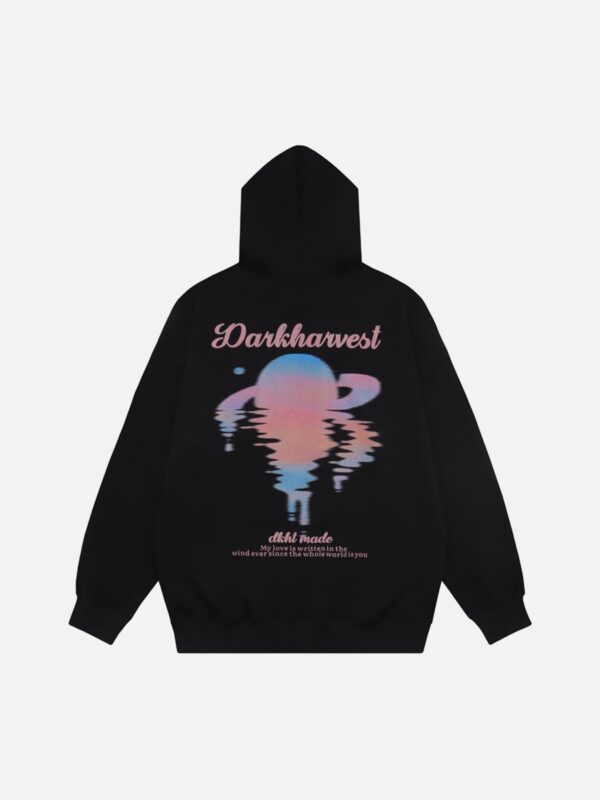 Sunset Letter Print Hooded Sweatshirt