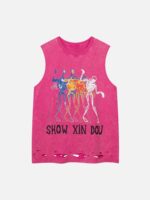 Hip-hop Letter Print Ragged Undershirt