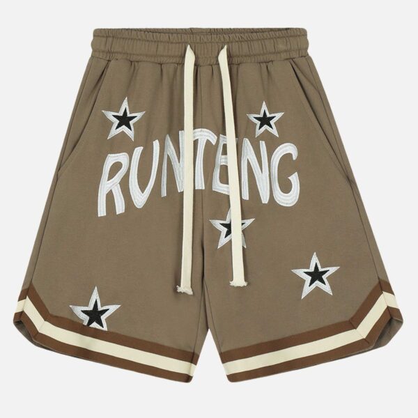 Letter Embroidery Loose Shorts
