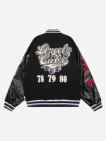 Letter-embroidered Contrasting Jacket