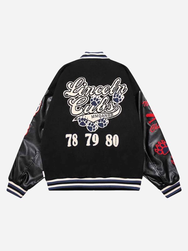 Letter-embroidered Contrasting Jacket