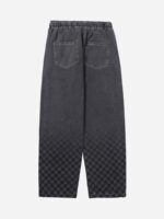 American Washed Elastic Waist Denim Casual Pants