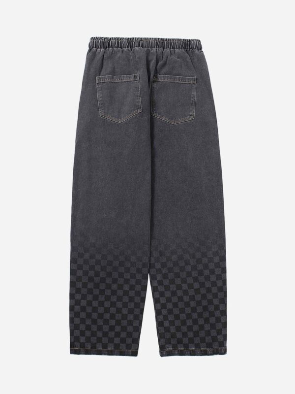 American Washed Elastic Waist Denim Casual Pants