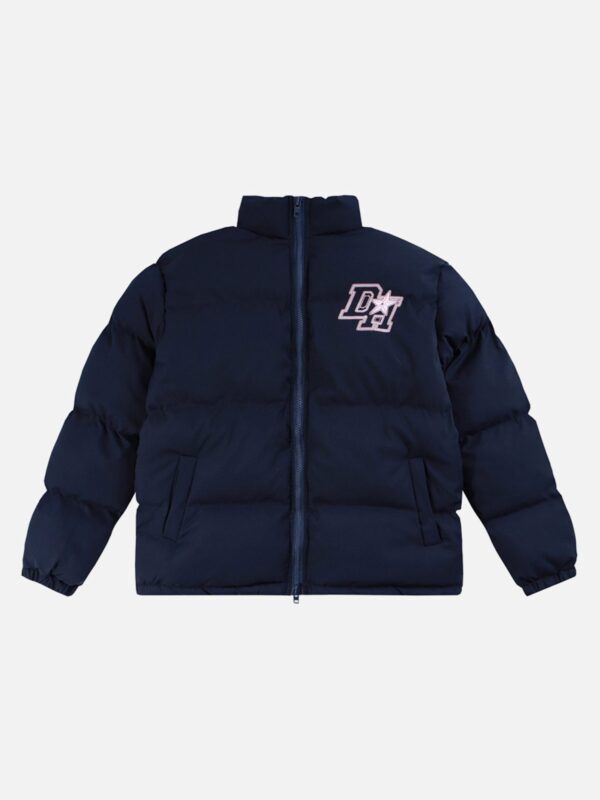 American Retro Letter Print Autumn And Winter Thickening Loose Down Jacket Couple Models -1393