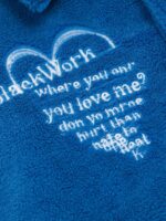 Hip-hop Loose Letters Embroidered Patch Faux Lambswool Jacket - 1590