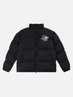 American Retro Letter Print Autumn And Winter Thickening Loose Down Jacket Couple Models -1393