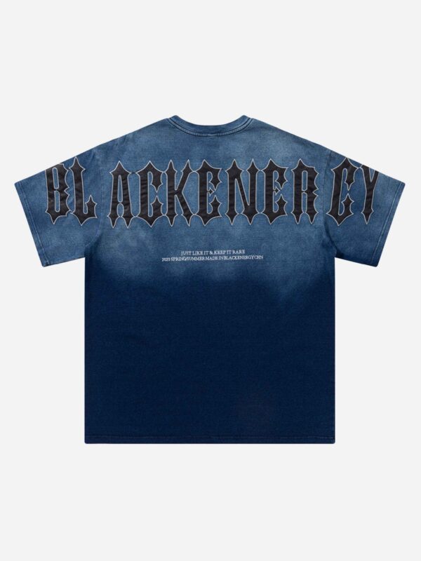 Tie-dye Gradient Letter Embroidery T-shirt - 1542