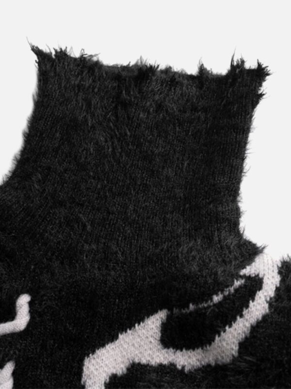 Rip Damage Design Turtleneck Knitwear Sweater - 1525