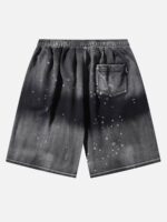 Gradient Letter Embroidery Casual Shorts